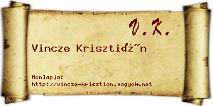 Vincze Krisztián névjegykártya